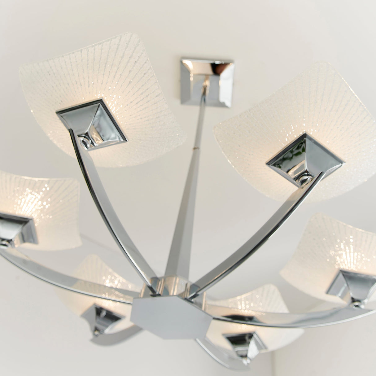 Endon Ayres Chrome & Scavo Glass 6lt Semi Flush Ceiling Light – from Amos Lighting + Home