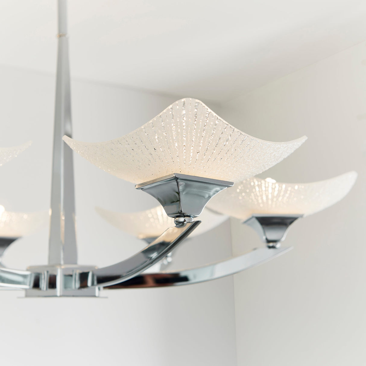 Endon Ayres Chrome & Scavo Glass 6lt Semi Flush Ceiling Light – from Amos Lighting + Home