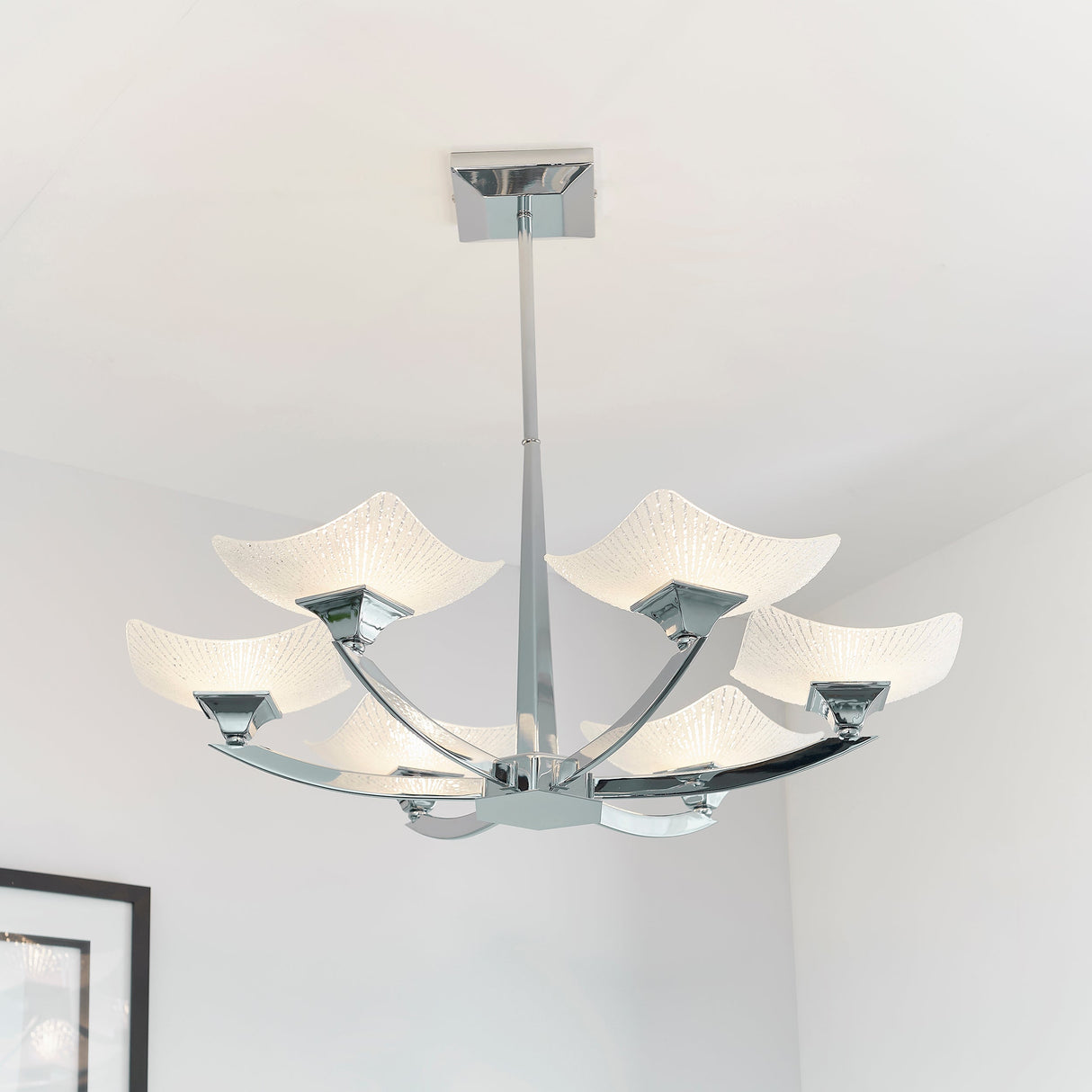 Endon Ayres Chrome & Scavo Glass 6lt Semi Flush Ceiling Light – from Amos Lighting + Home