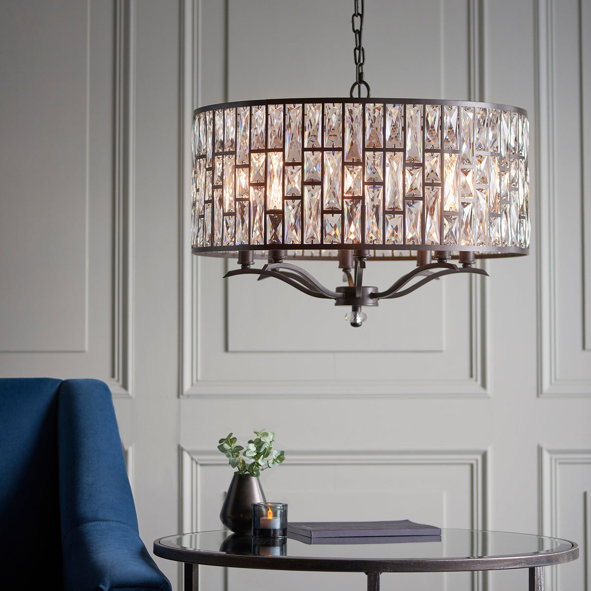 Endon Belle Dark Bronze 8lt Chandelier – from Amos Lighting + Home