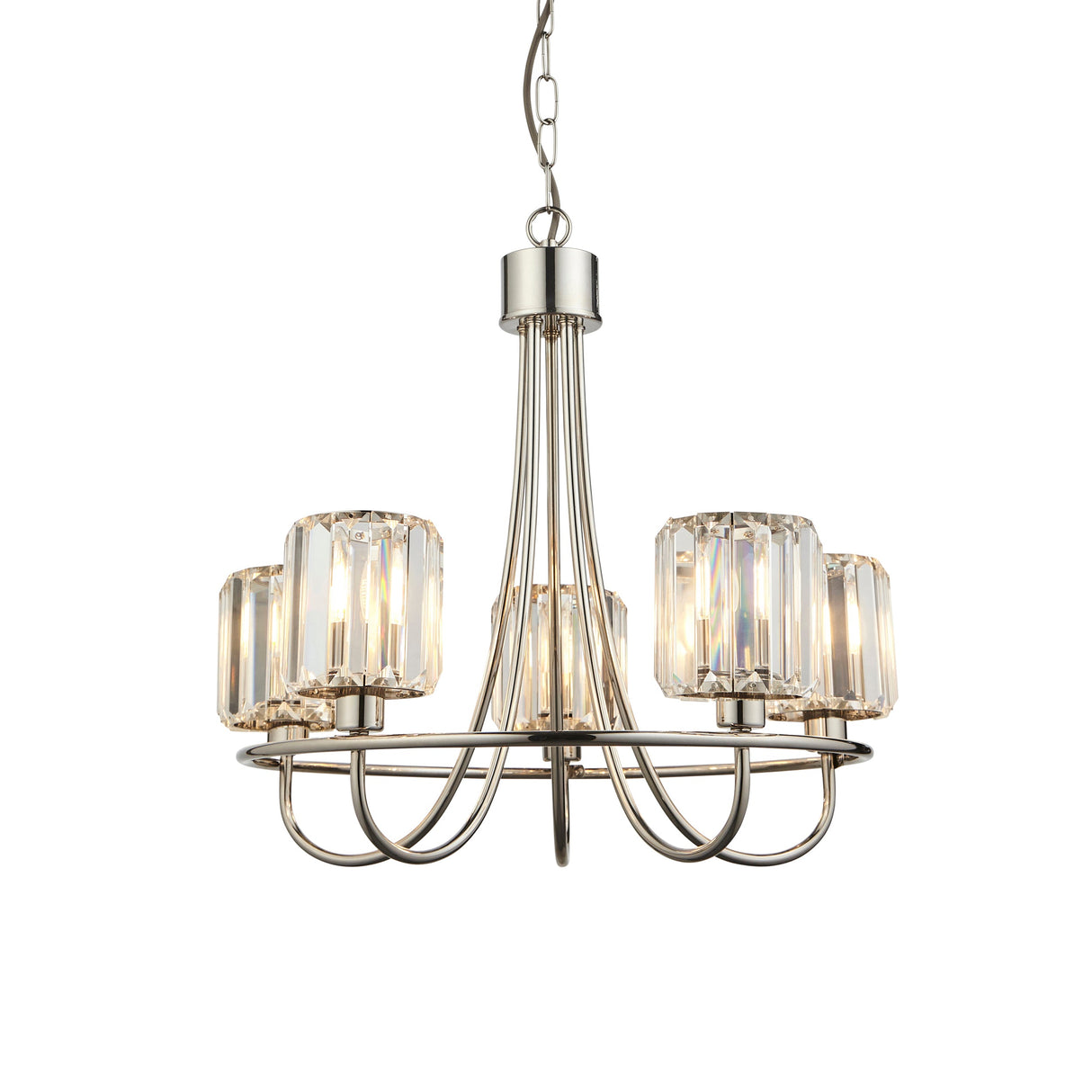 Amos Berenice 5lt Chandelier Bright Nickel – from Amos Lighting + Home