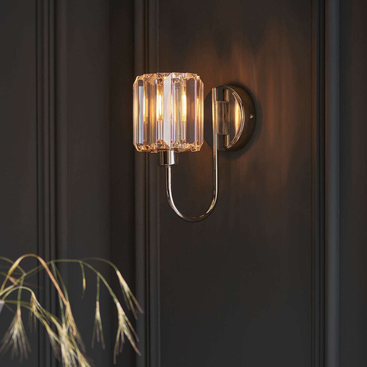 Amos Berenice Wall Light Bright Nickel – from Amos Lighting + Home