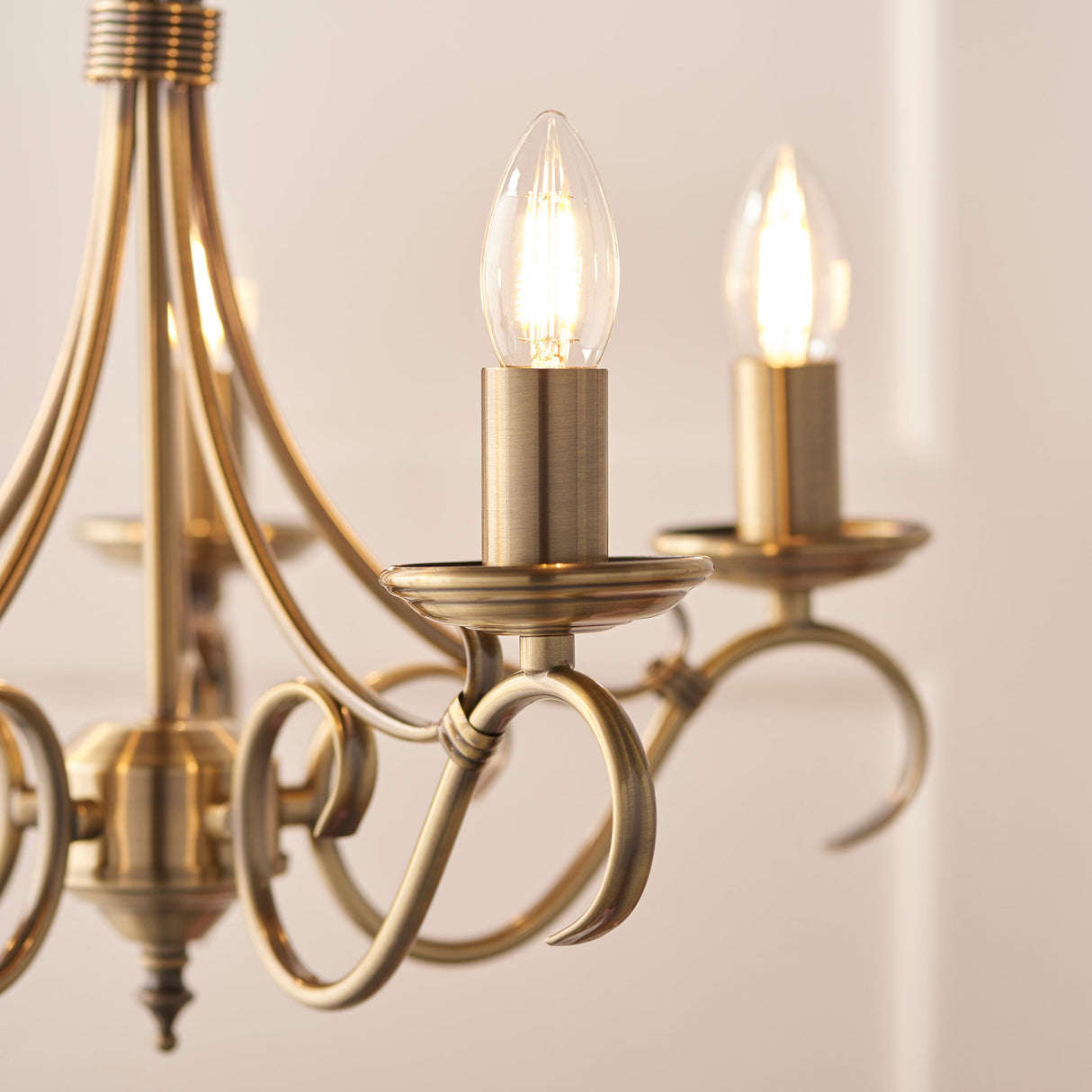 Amos Bernice 5lt Chandelier Antique Brass – from Amos Lighting + Home