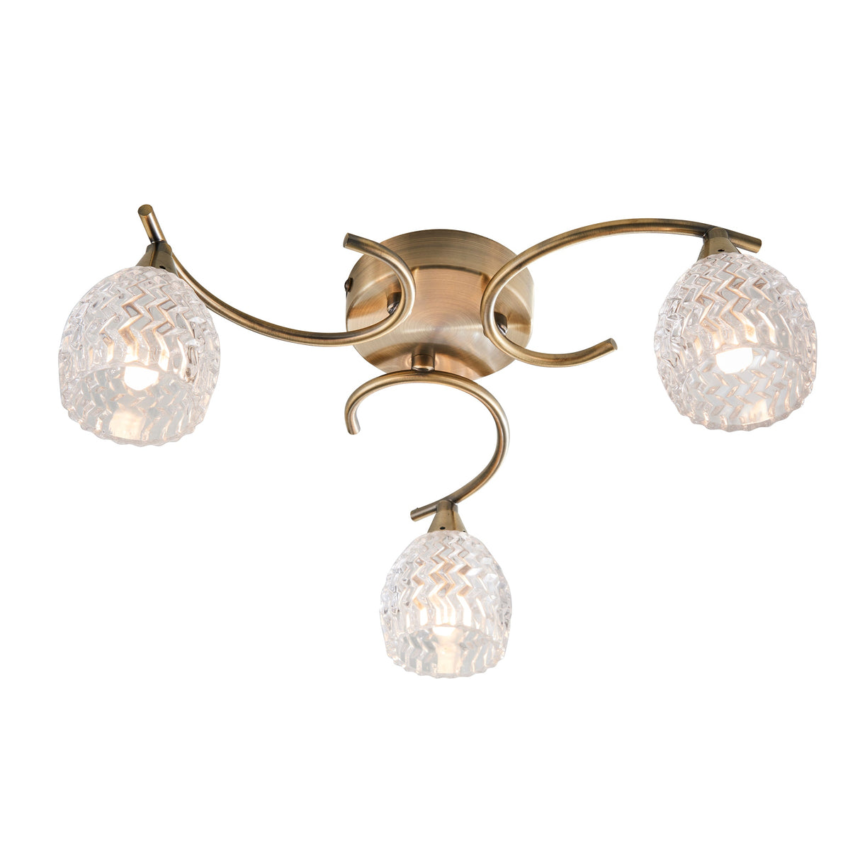 Endon Boyer 3lt Semi flush Antique Brass – from Amos Lighting + Home