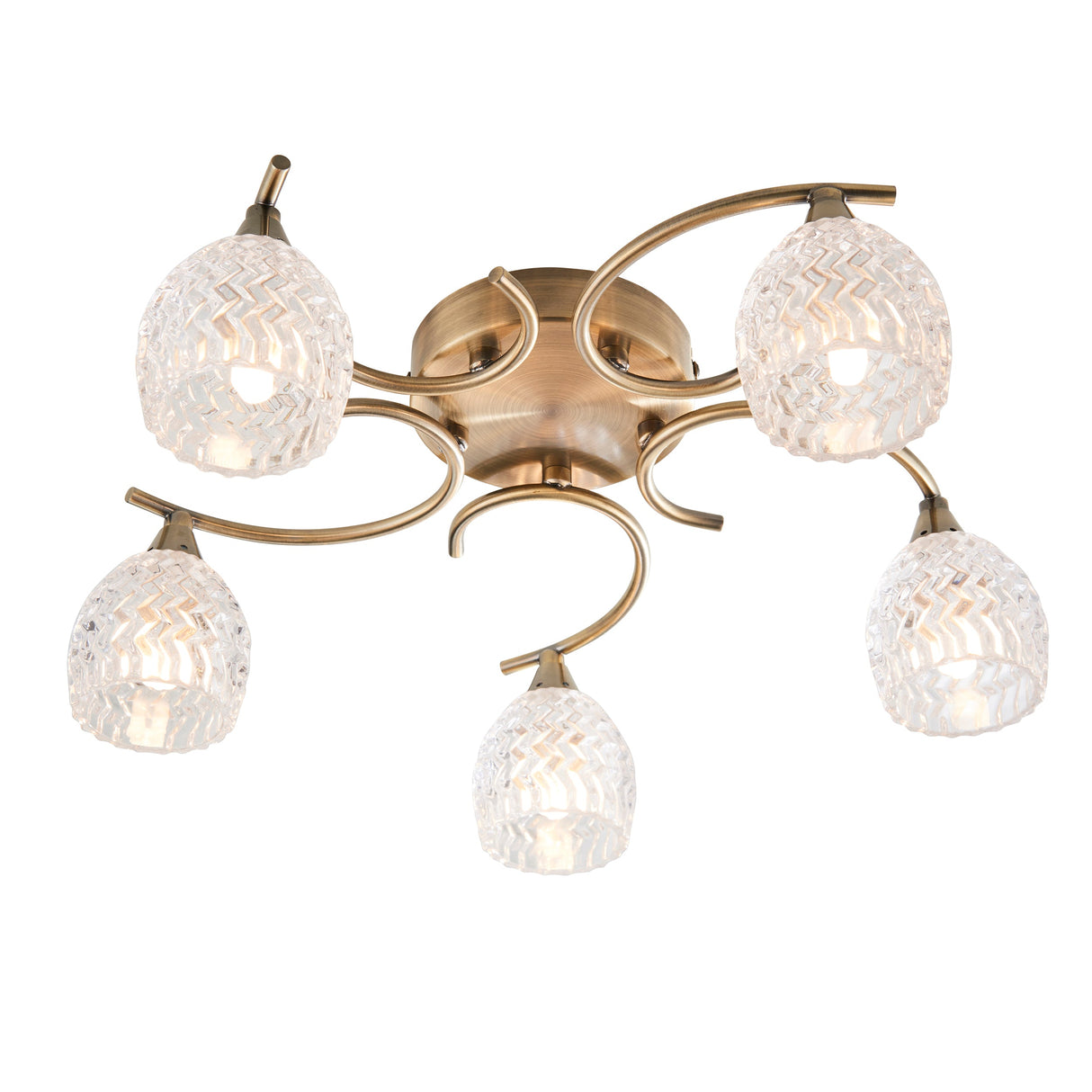 Endon Boyer 5lt Semi flush Antique Brass – from Amos Lighting + Home