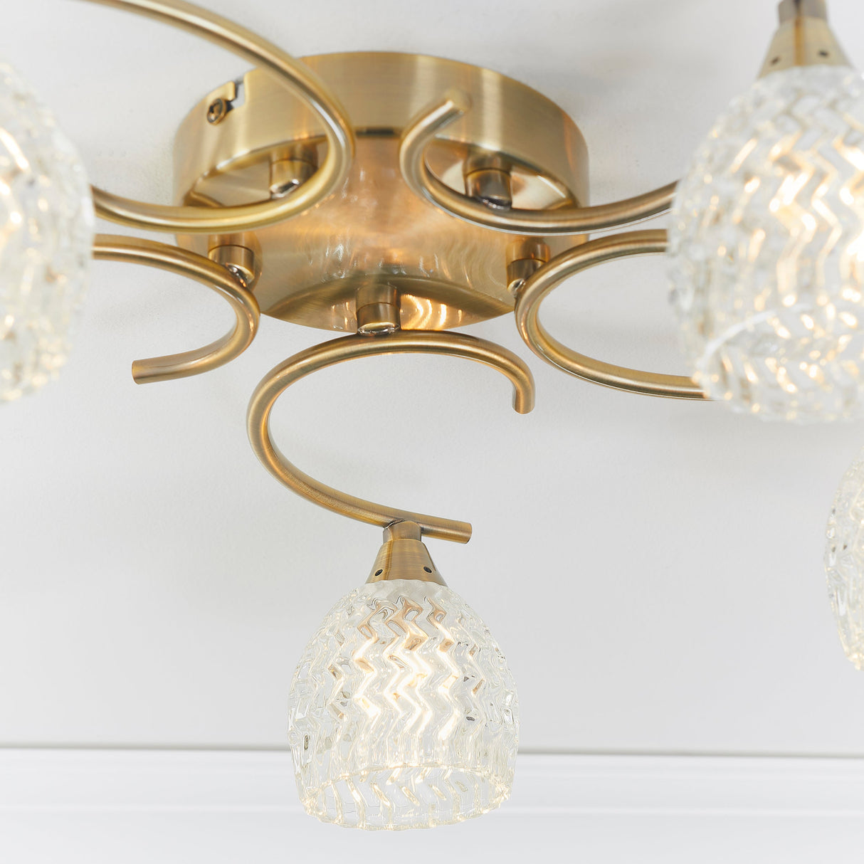 Endon Boyer 5lt Semi flush Antique Brass – from Amos Lighting + Home