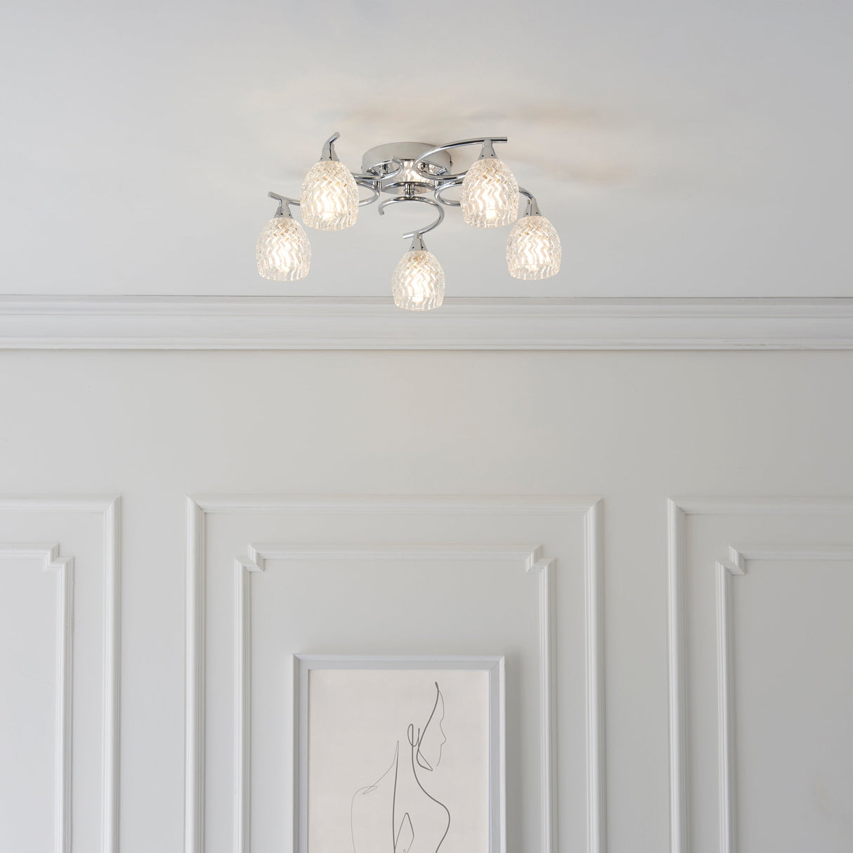 Endon Boyer 5lt Semi flush Chrome – from Amos Lighting + Home