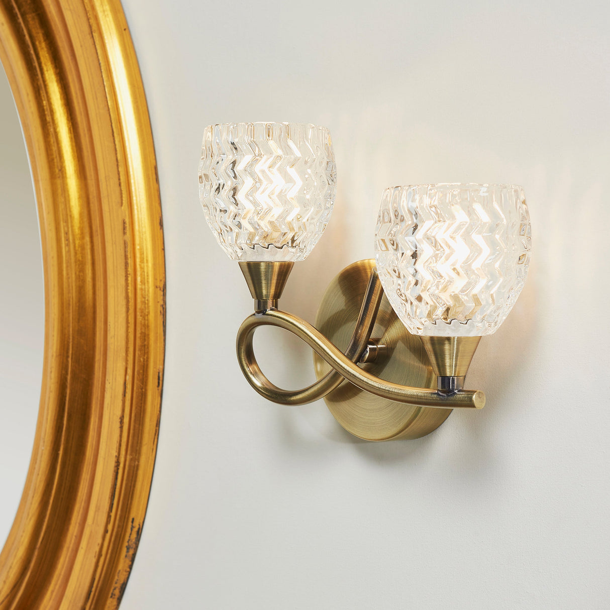 Endon Boyer Wall Light Antique Brass – from Amos Lighting + Home