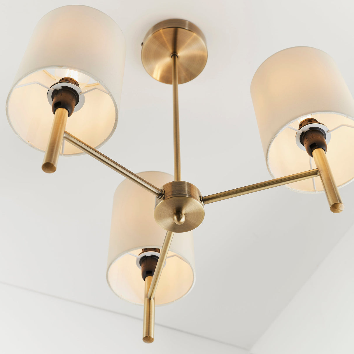 Amos Brio 3lt Semi flush Antique Brass – from Amos Lighting + Home