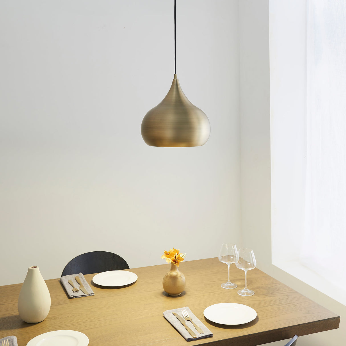 Endon Brosnan LED Pendant Antique Brass – from Amos Lighting + Home