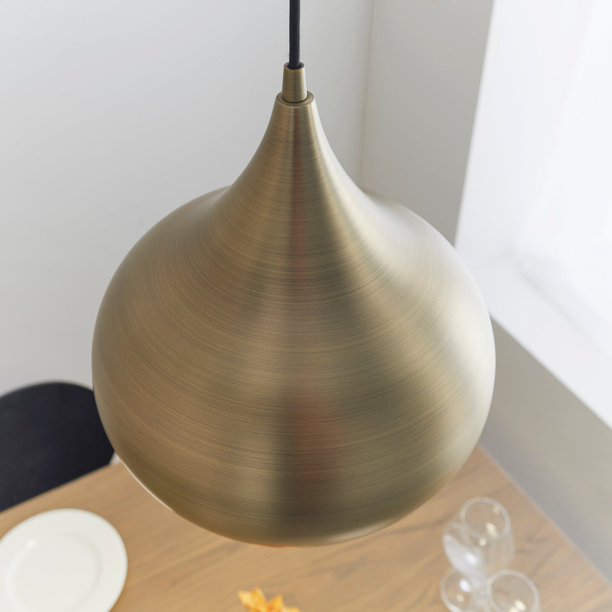 Endon Brosnan LED Pendant Antique Brass – from Amos Lighting + Home