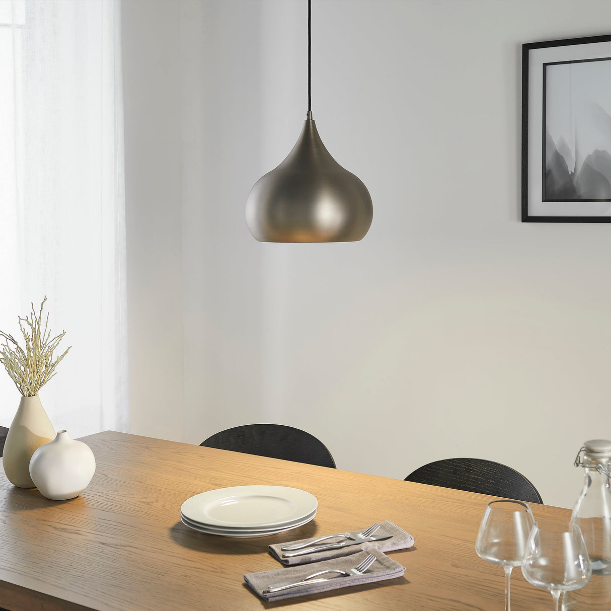 Endon Brosnan LED Pendant Matt Nickel – from Amos Lighting + Home