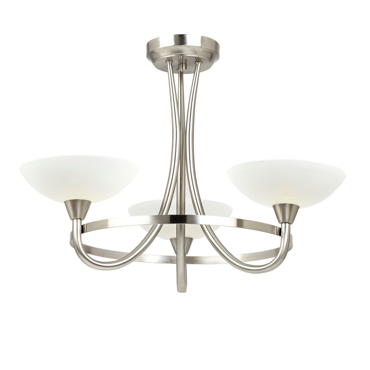 Endon Cagney 3lt Semi flush Chandelier Satin Chrome – from Amos Lighting + Home