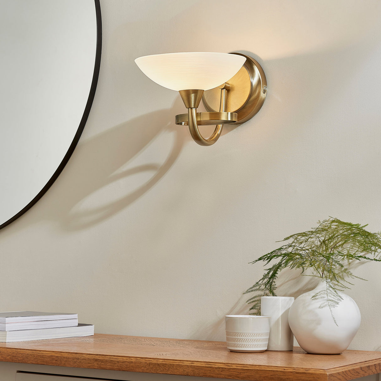 Endon Cagney Wall Light Antique Brass – from Amos Lighting + Home