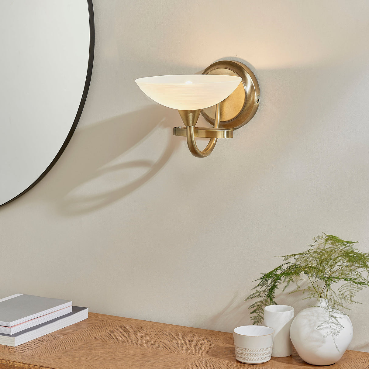 Endon Cagney Wall Light Antique Brass – from Amos Lighting + Home