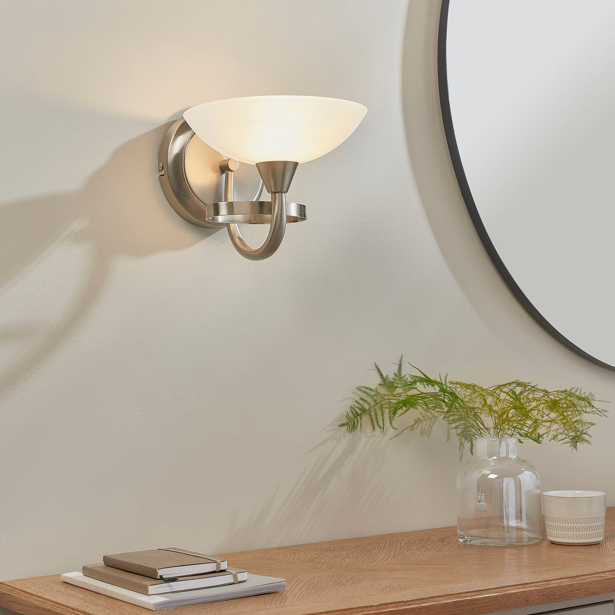 Endon Cagney Wall Light Satin Chrome – from Amos Lighting + Home