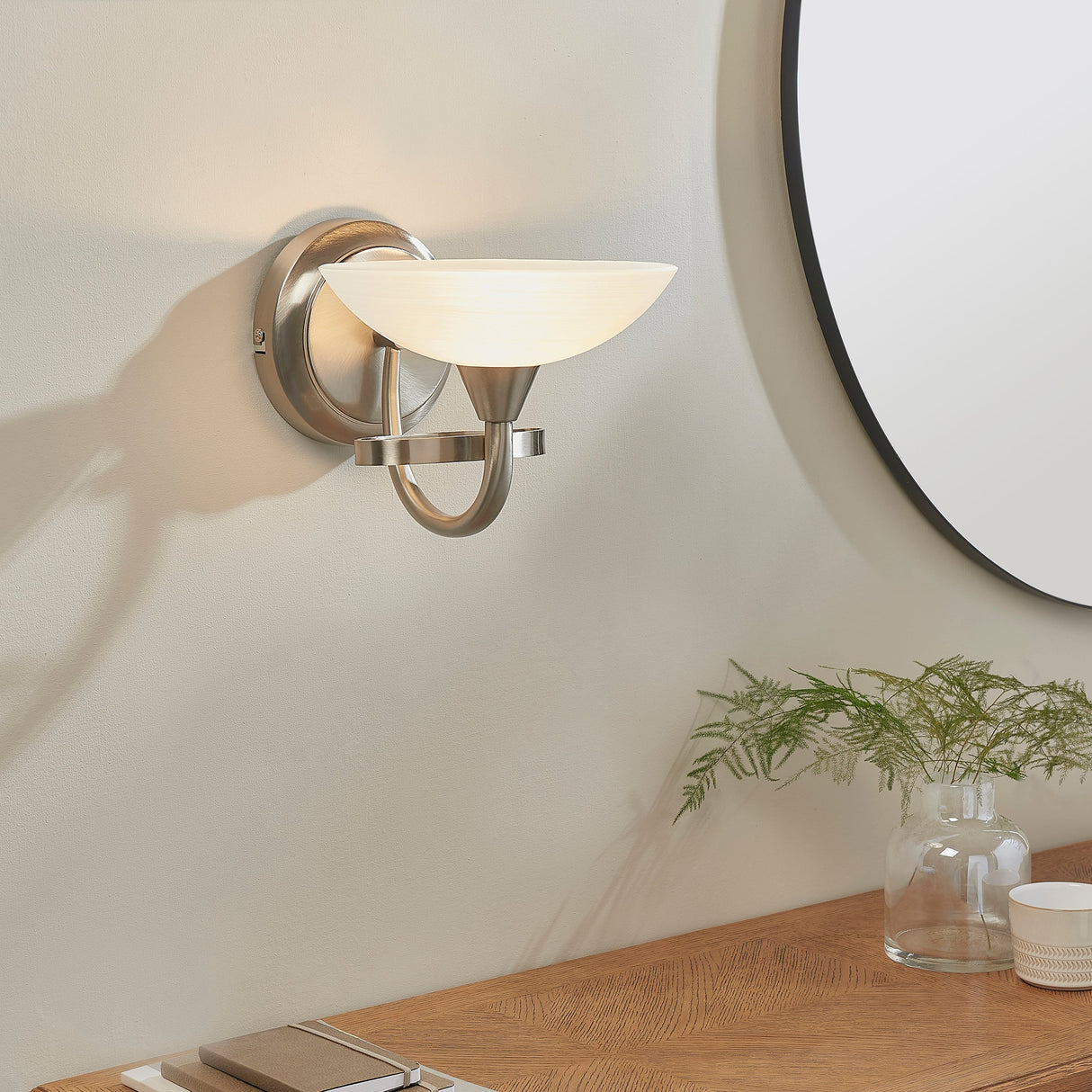 Endon Cagney Wall Light Satin Chrome – from Amos Lighting + Home