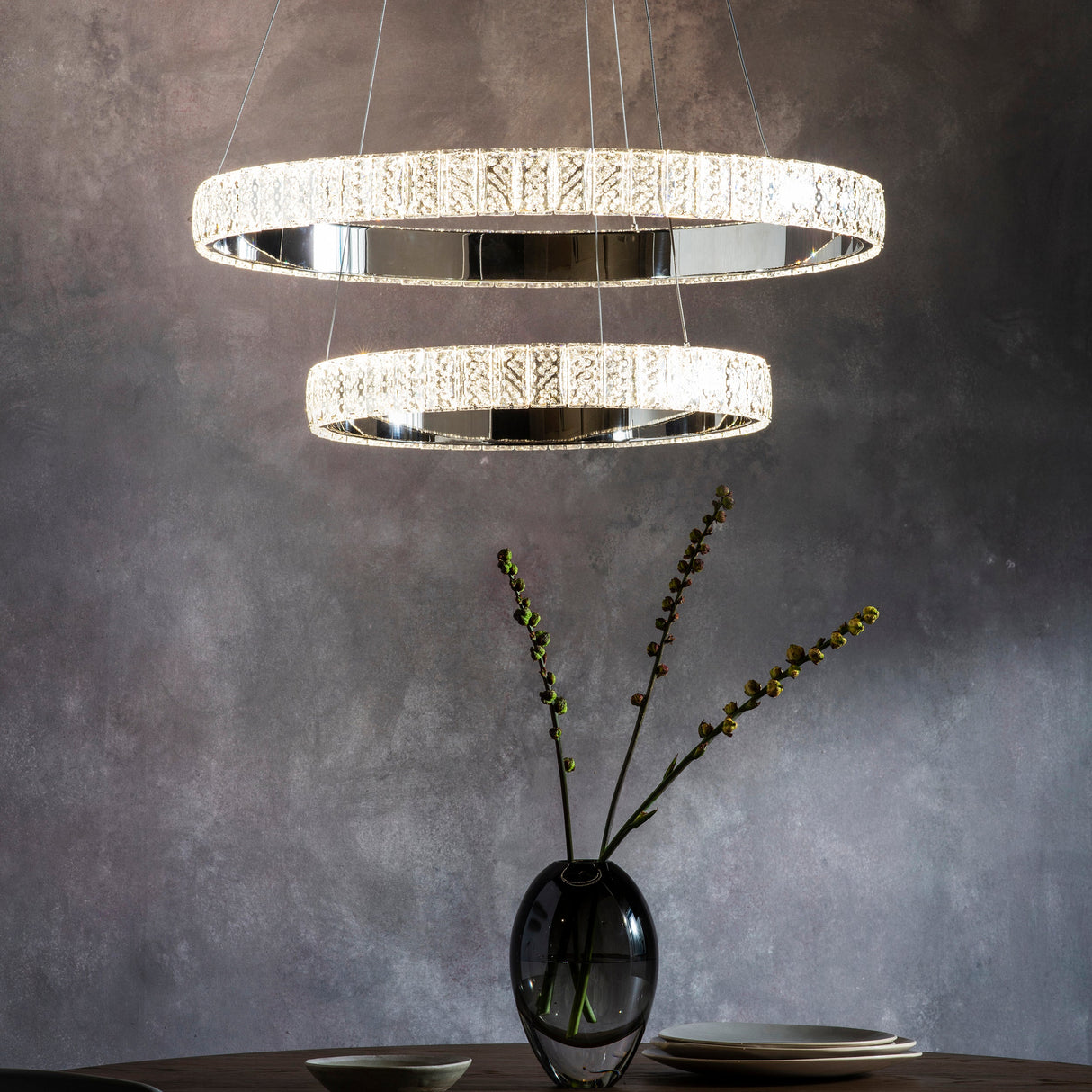 Endon Celeste 2lt LED Crystal Pendant – from Amos Lighting + Home