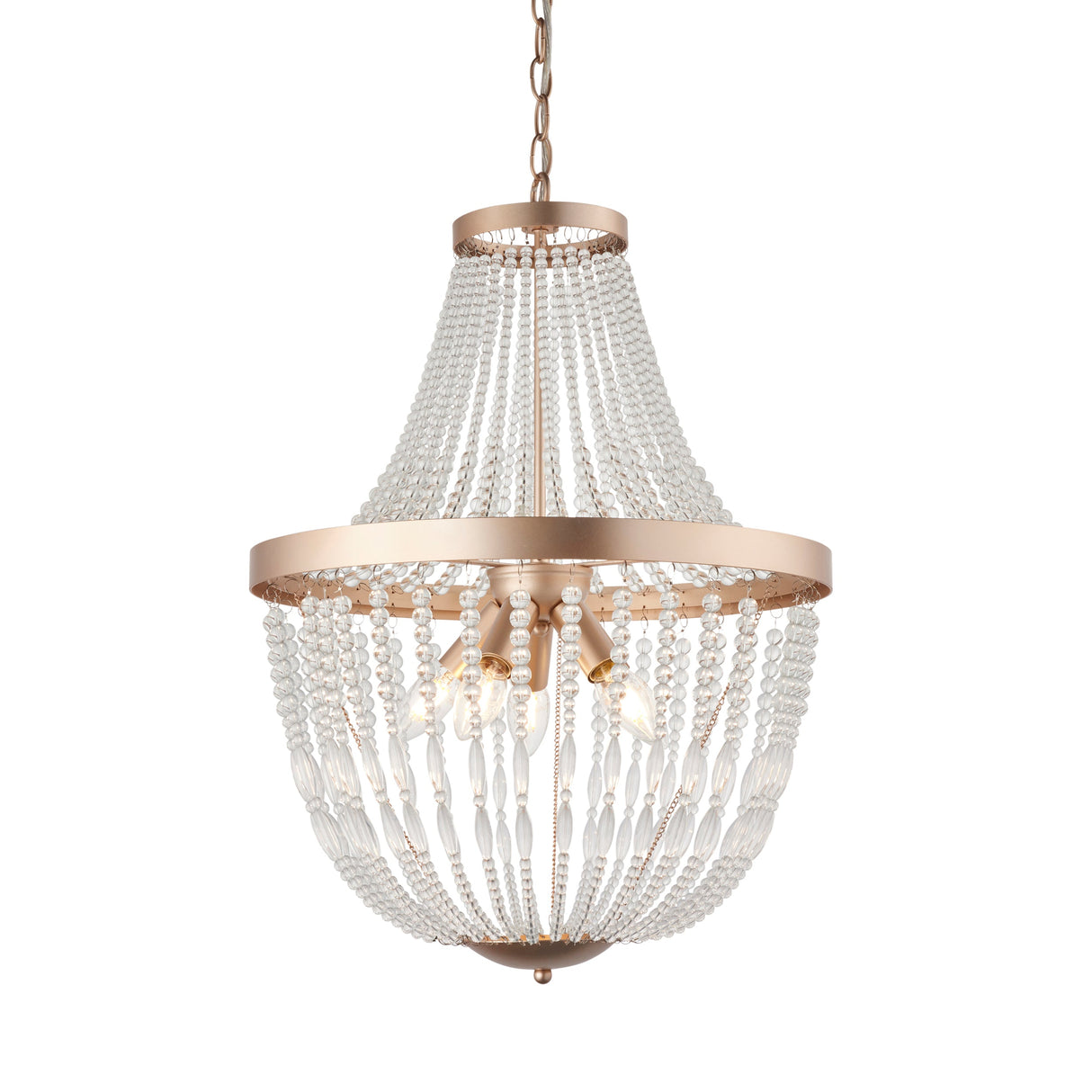 Amos Celine Rose Gold 5lt Chandelier – from Amos Lighting + Home