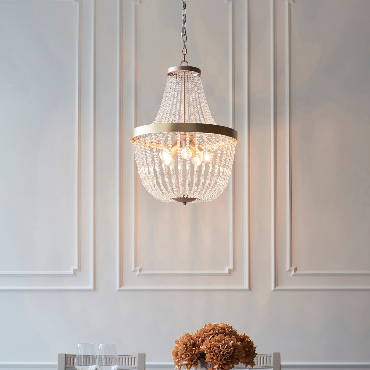 Amos Celine Rose Gold 5lt Chandelier – from Amos Lighting + Home