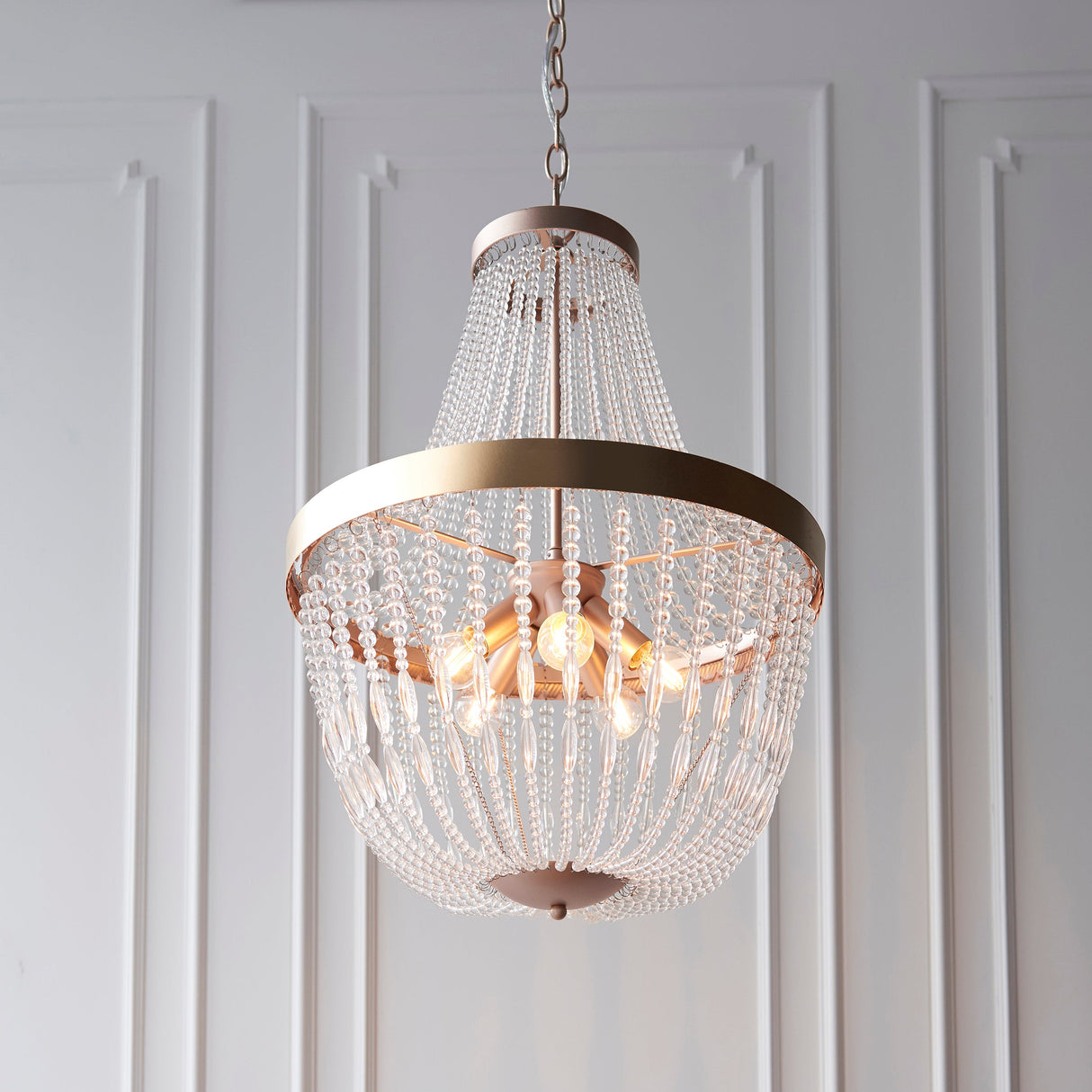 Amos Celine Rose Gold 5lt Chandelier – from Amos Lighting + Home