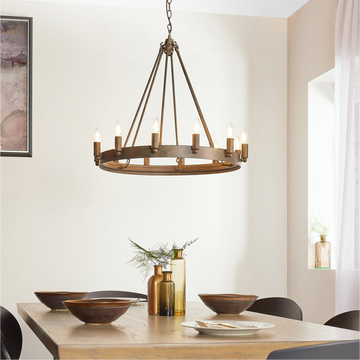 Endon Chevalier Aged Metal Paint Chandelier – from Amos Lighting + Home