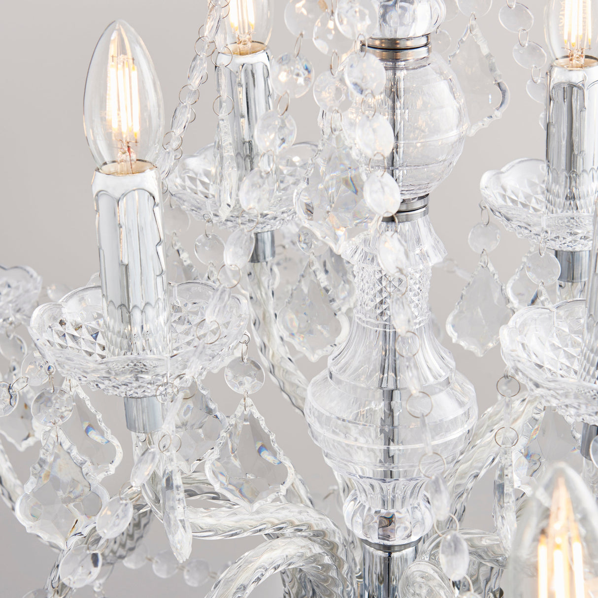 Amos Clarence 12lt Acrylic & Steel Chandelier – from Amos Lighting + Home