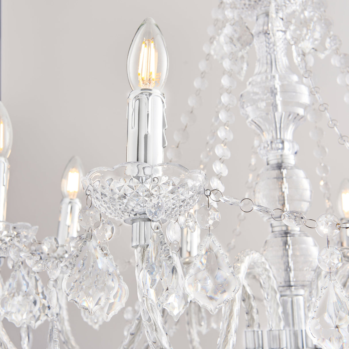 Amos Clarence 8lt Acrylic & Steel Chandelier – from Amos Lighting + Home