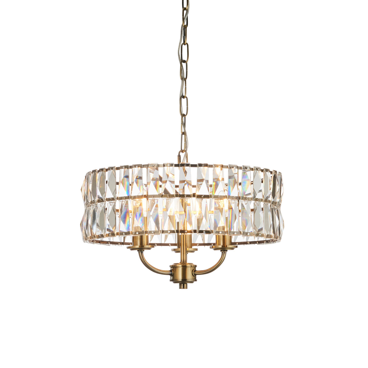 Amos Clifton 3lt Chandelier Antique Brass – from Amos Lighting + Home