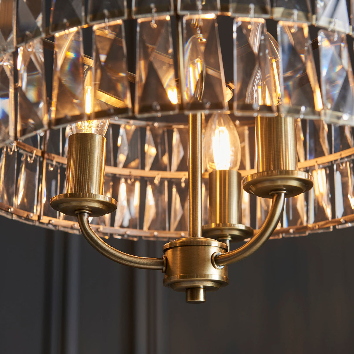 Amos Clifton 3lt Chandelier Antique Brass – from Amos Lighting + Home