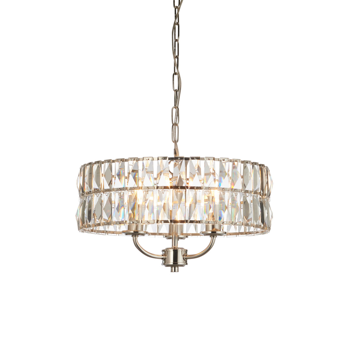 Amos Clifton 3lt Chandelier Bright Nickel – from Amos Lighting + Home