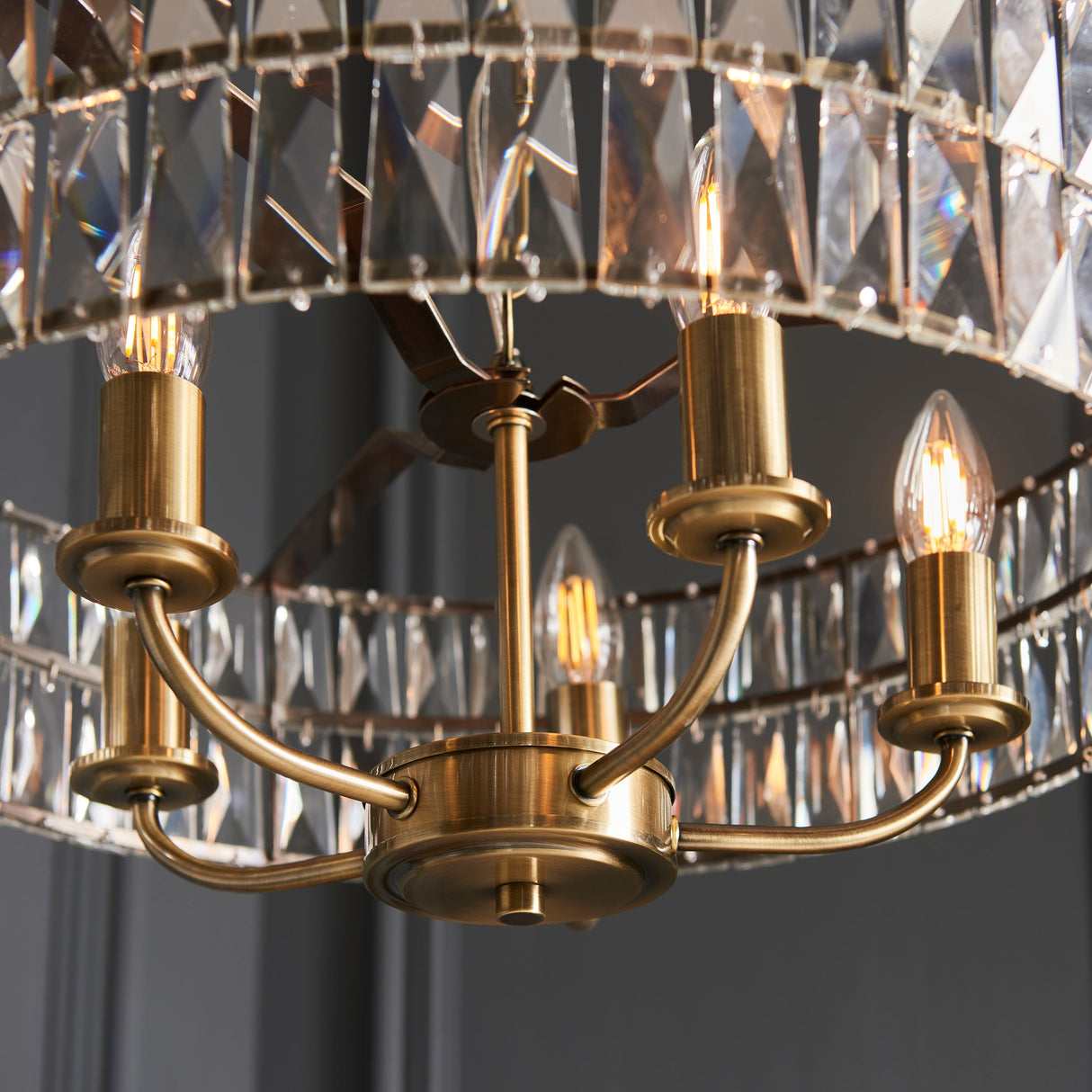Amos Clifton 5lt Chandelier Antique Brass – from Amos Lighting + Home