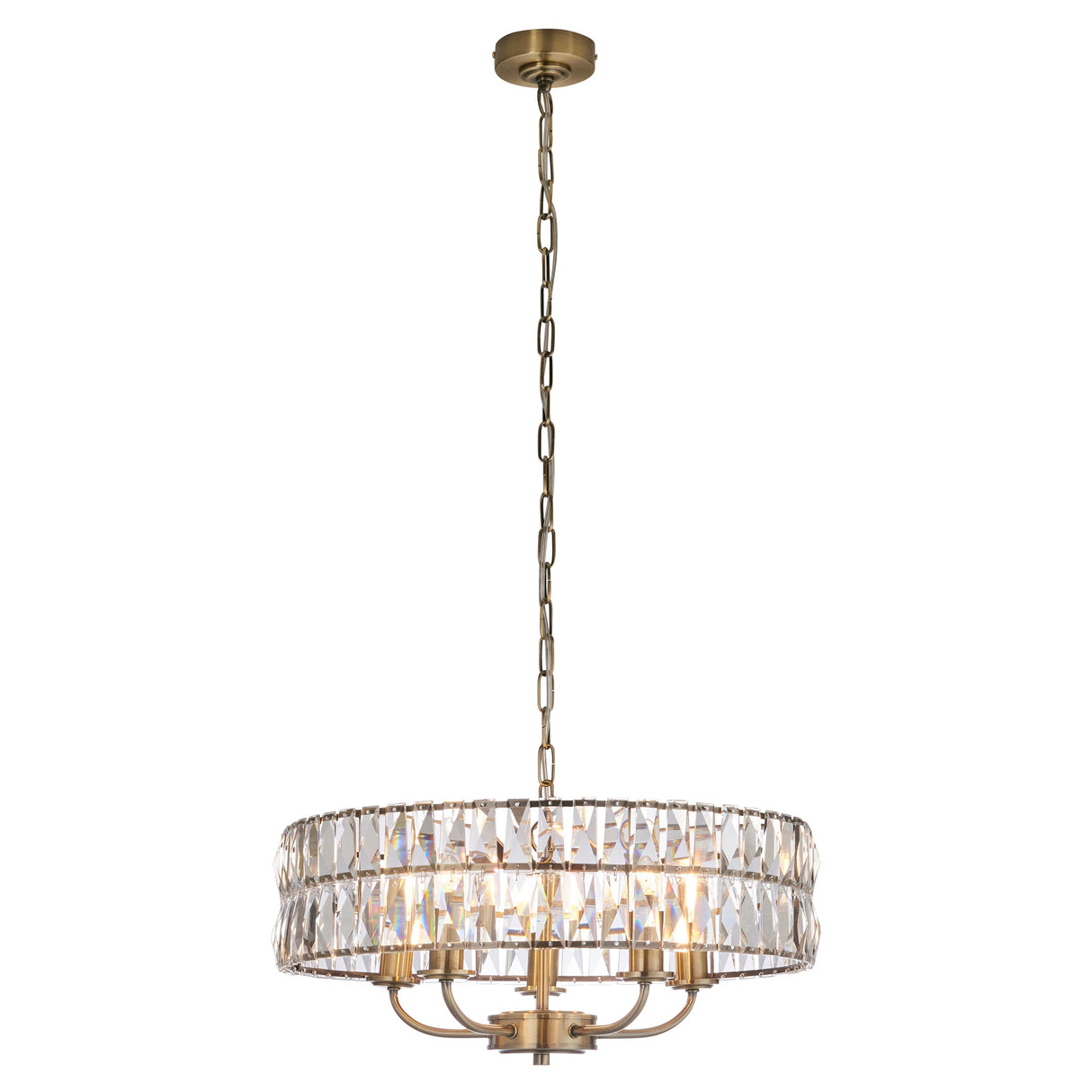 Amos Clifton 5lt Chandelier Antique Brass – from Amos Lighting + Home