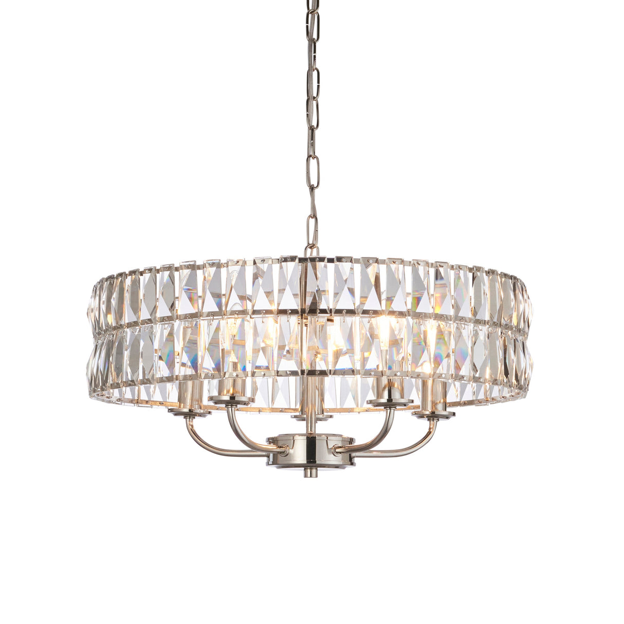 Amos Clifton 5lt Chandelier Bright Nickel – from Amos Lighting + Home