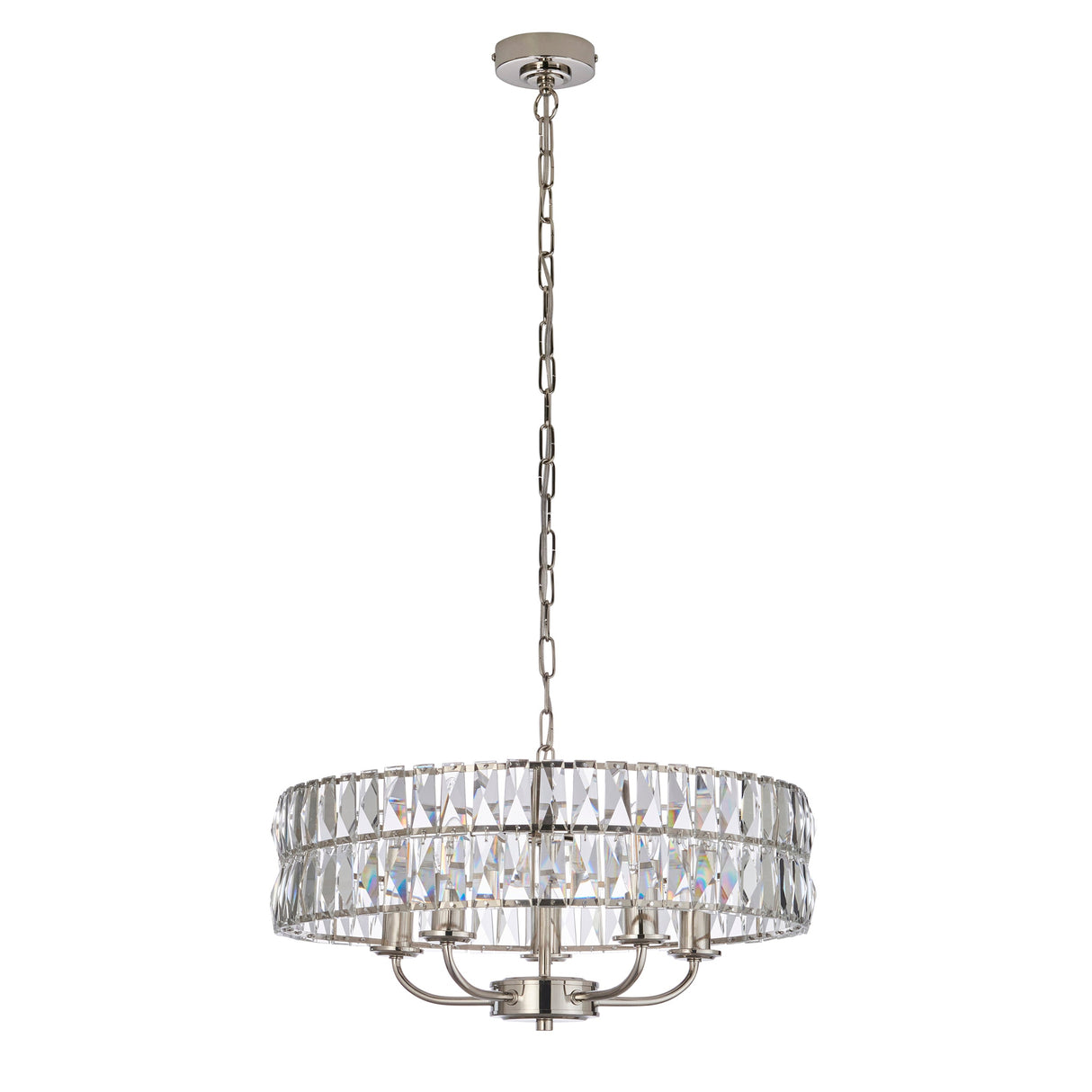 Amos Clifton 5lt Chandelier Bright Nickel – from Amos Lighting + Home