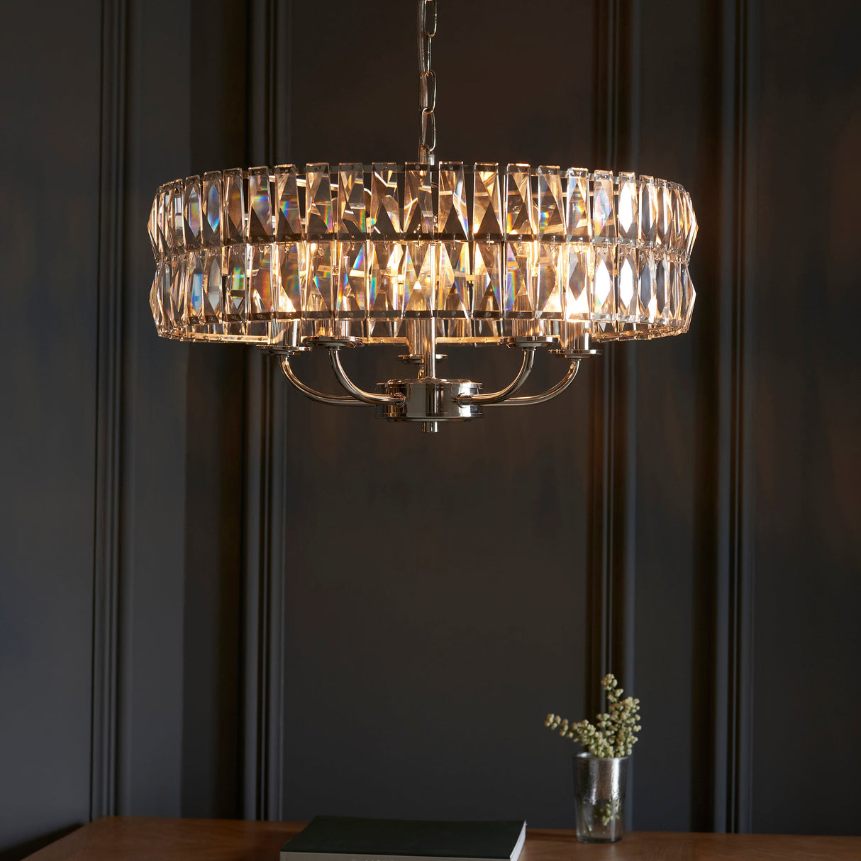 Amos Clifton 5lt Chandelier Bright Nickel – from Amos Lighting + Home