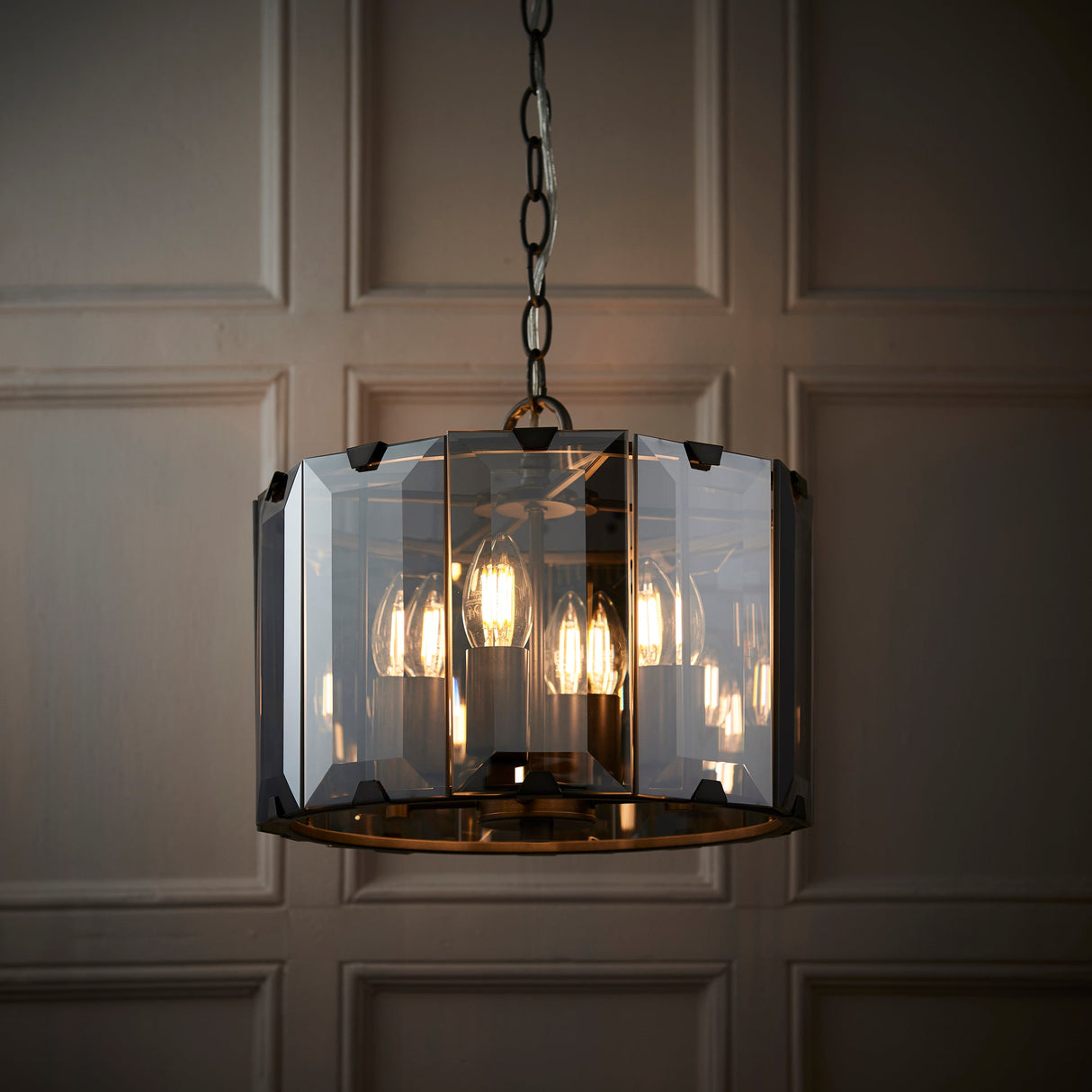 Endon Clooney 4lt Smoked Tinted Glass Chandelier – from Amos Lighting + Home