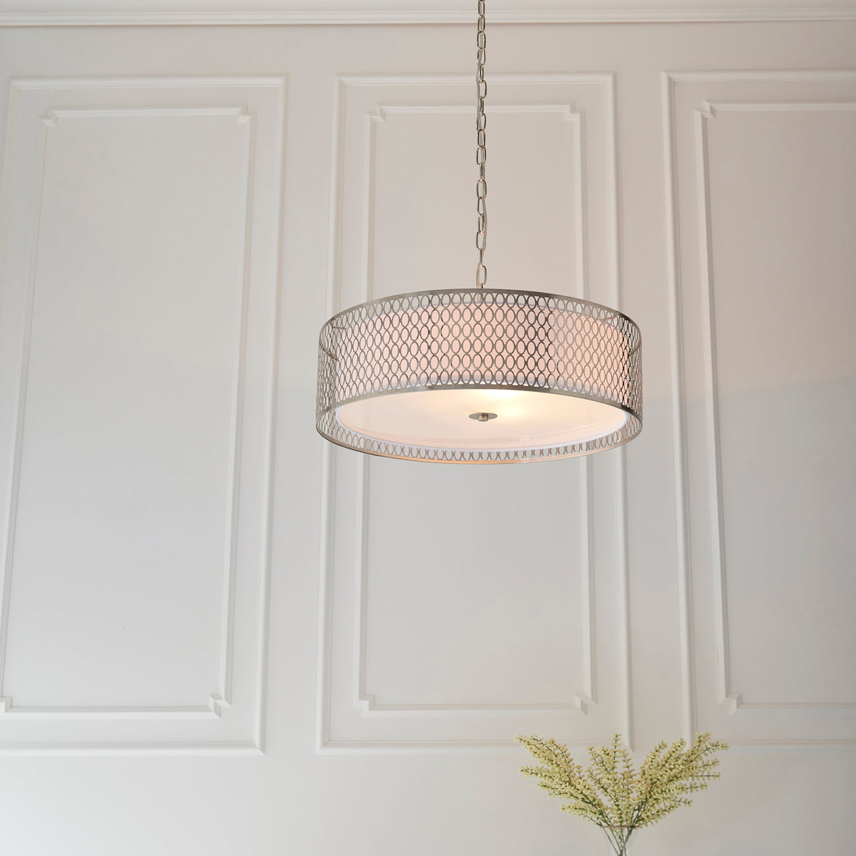 Endon Cordero 3lt Pendant Satin Nickel – from Amos Lighting + Home