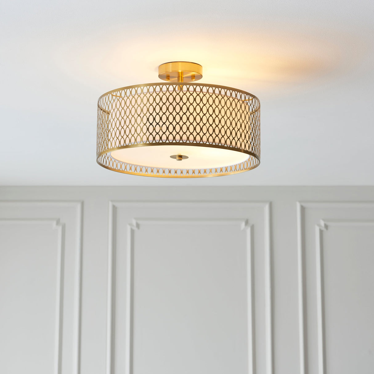 Endon Cordero Flush Ceiling Light Gold – from Amos Lighting + Home