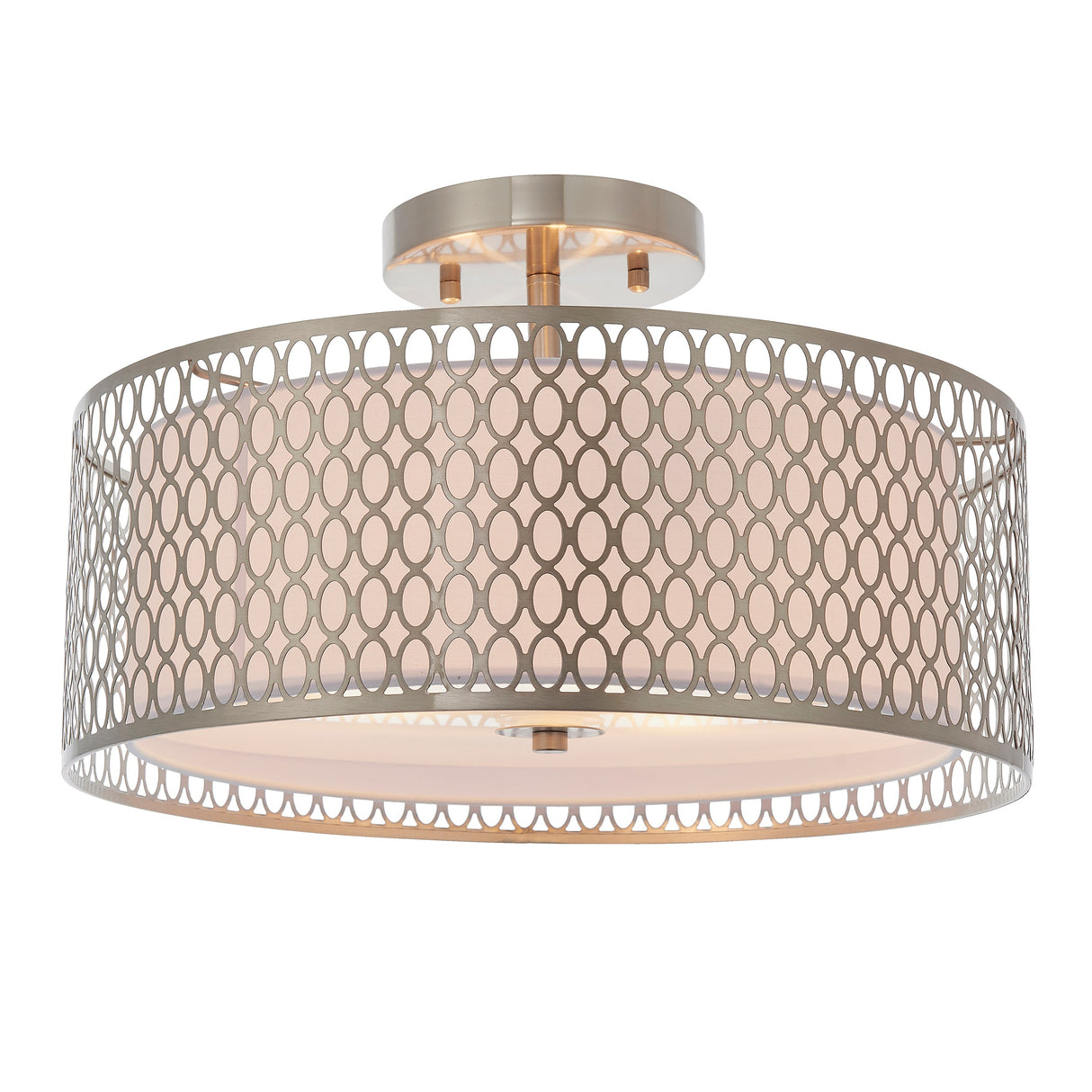 Endon Cordero Flush Ceiling Light Satin Nickel – from Amos Lighting + Home