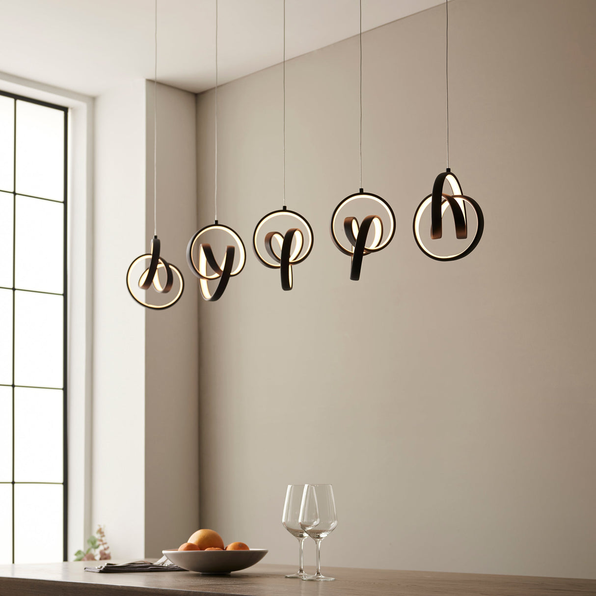 Endon Cosma Black LED 5lt Bar Pendant – from Amos Lighting + Home