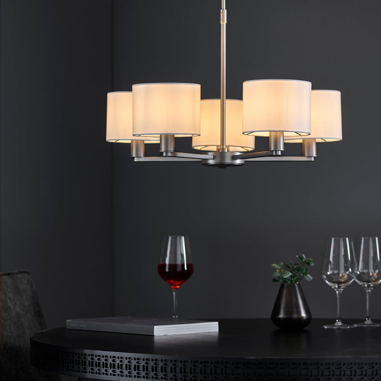 Amos Daley 5lt Pendant Matt Nickel – from Amos Lighting + Home