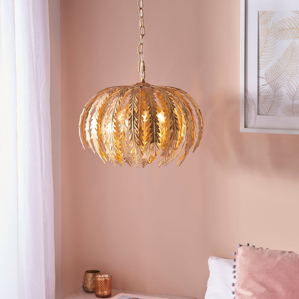 Endon Delphine Pendant Gold Leaf – from Amos Lighting + Home