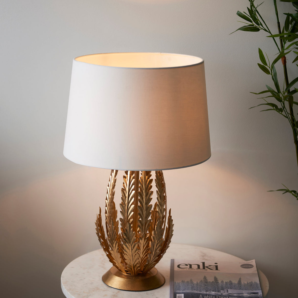 Endon Delphine Table Lamp Gold Leaf – from Amos Lighting + Home