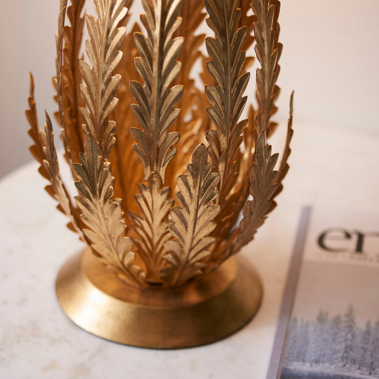 Endon Delphine Table Lamp Gold Leaf – from Amos Lighting + Home