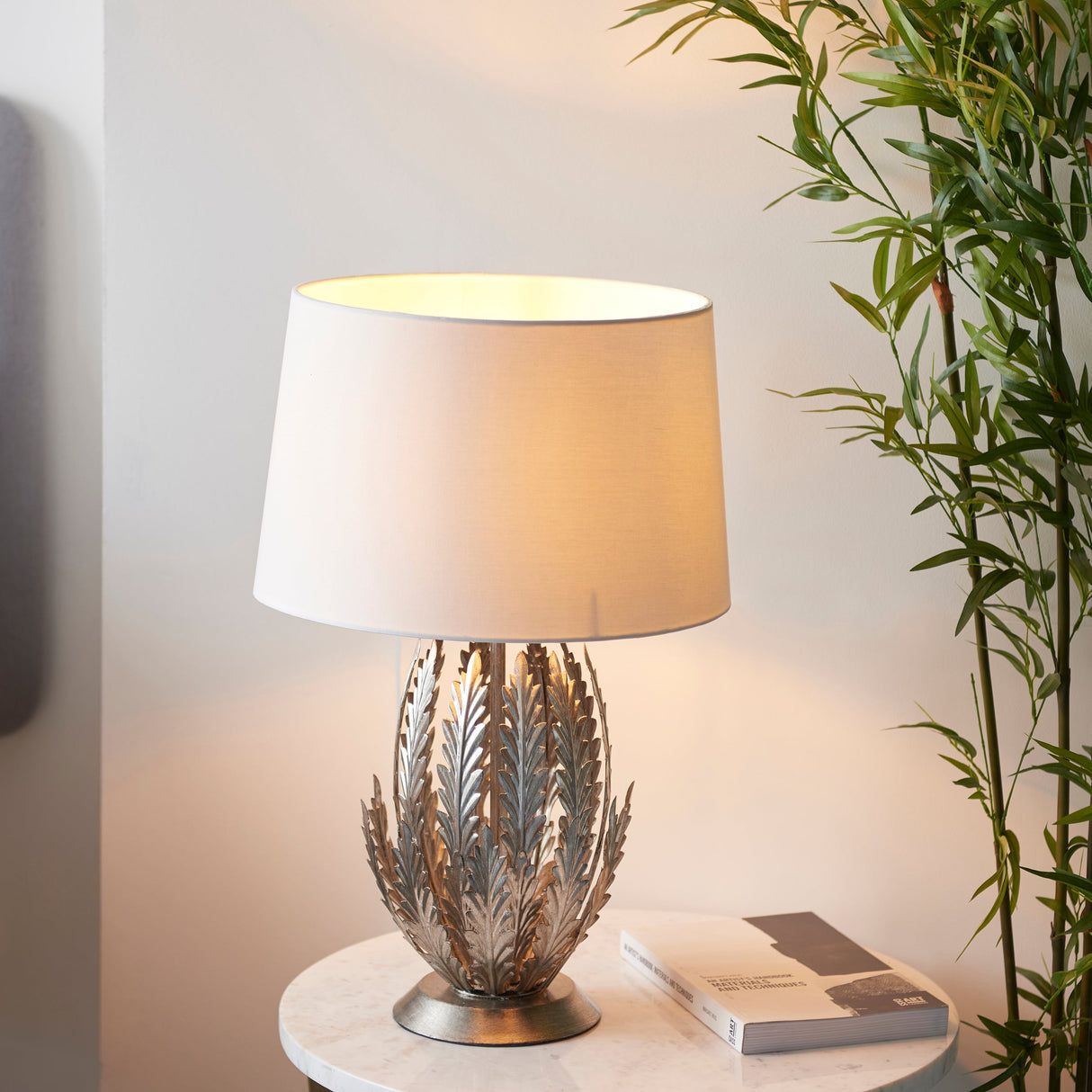 Endon Delphine Table Lamp Silver Leaf – from Amos Lighting + Home
