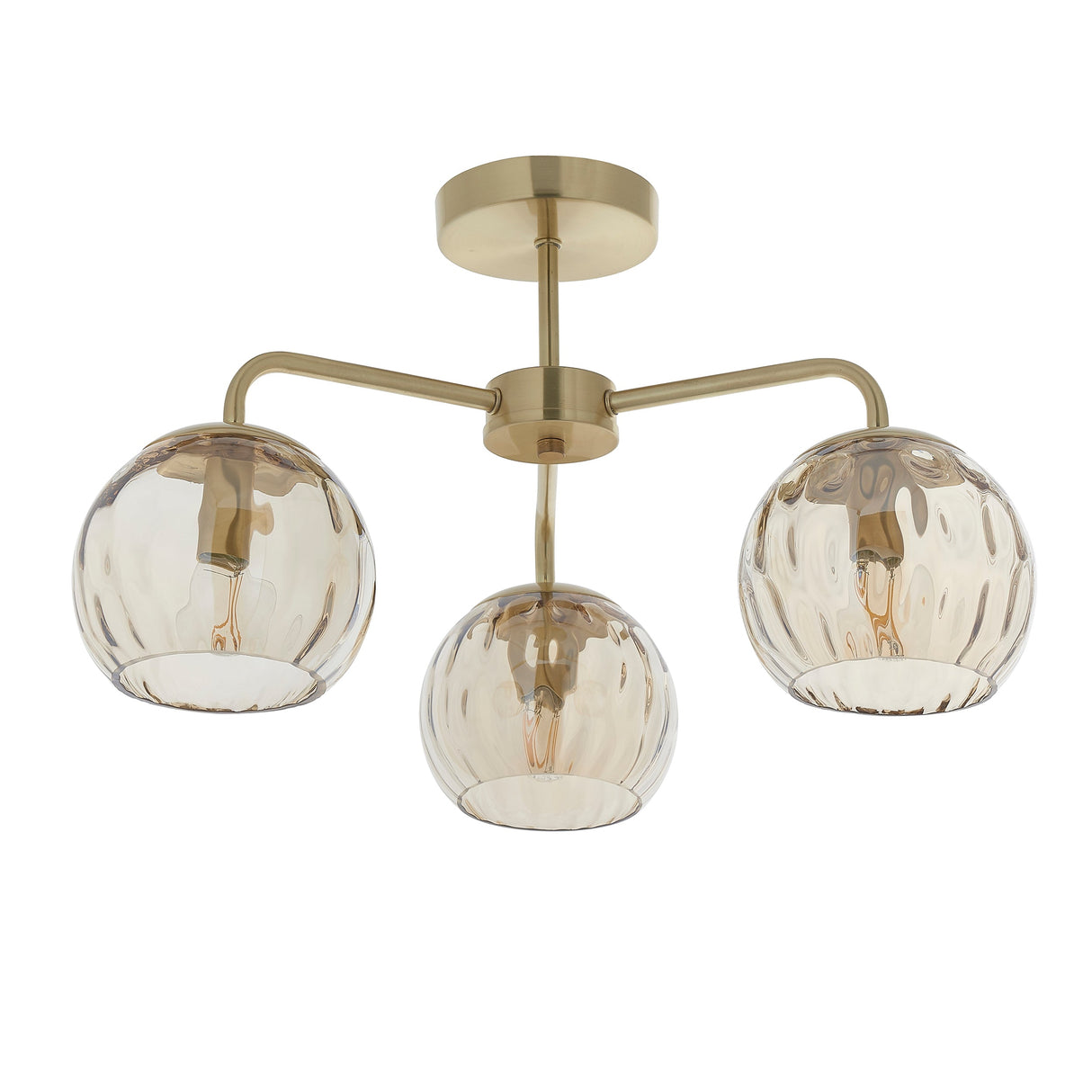 Endon Dimple 3lt Semi Flush Satin Brass – from Amos Lighting + Home