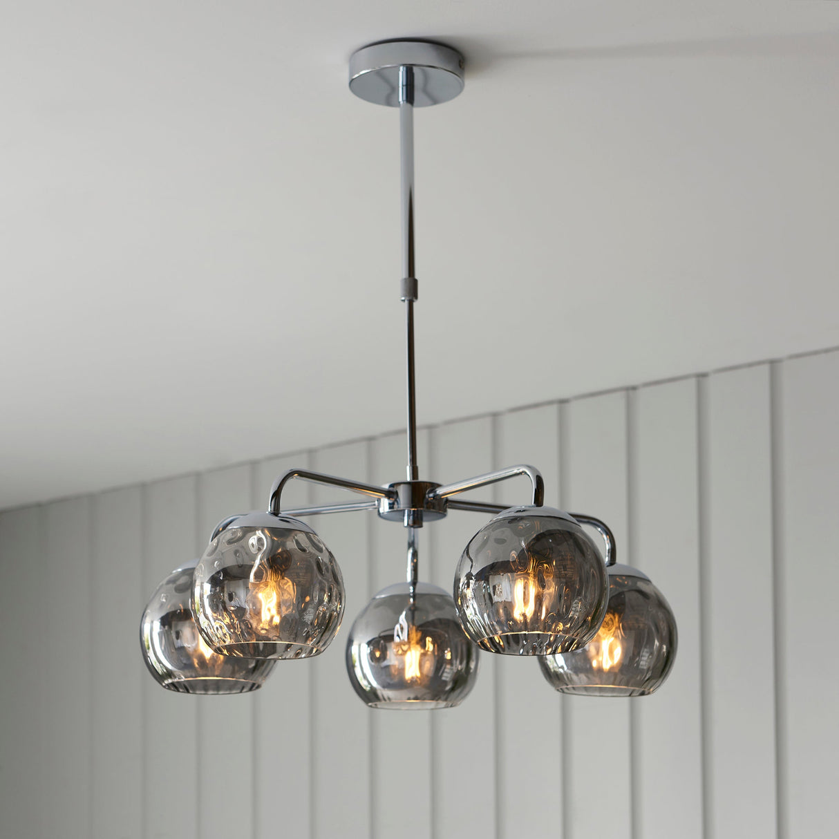 Endon Dimple 5lt Pendant Chandelier Smoked Glass – from Amos Lighting + Home
