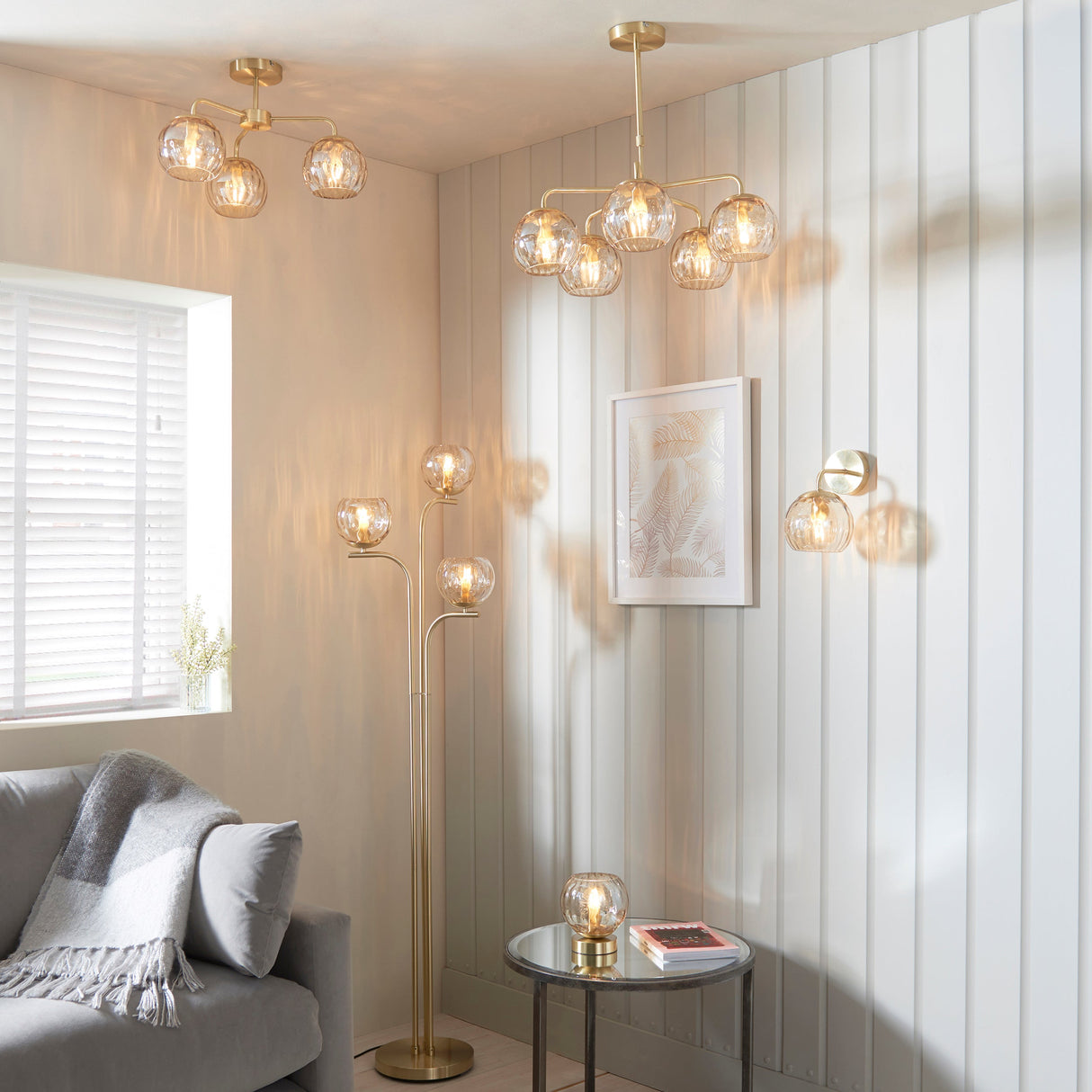 Endon Dimple Wall Light Satin Brass – from Amos Lighting + Home