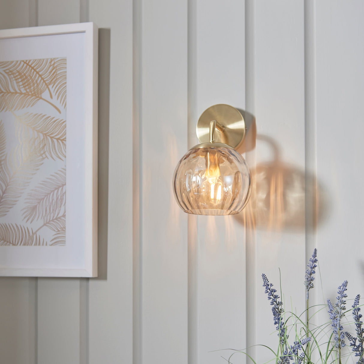 Endon Dimple Wall Light Satin Brass – from Amos Lighting + Home
